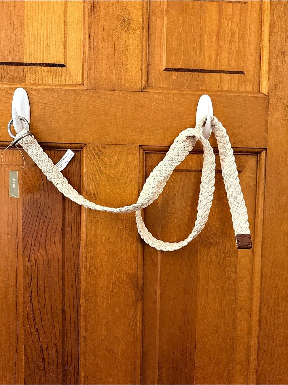 J.Crew Braided Cotton D-Ring Belt Cream